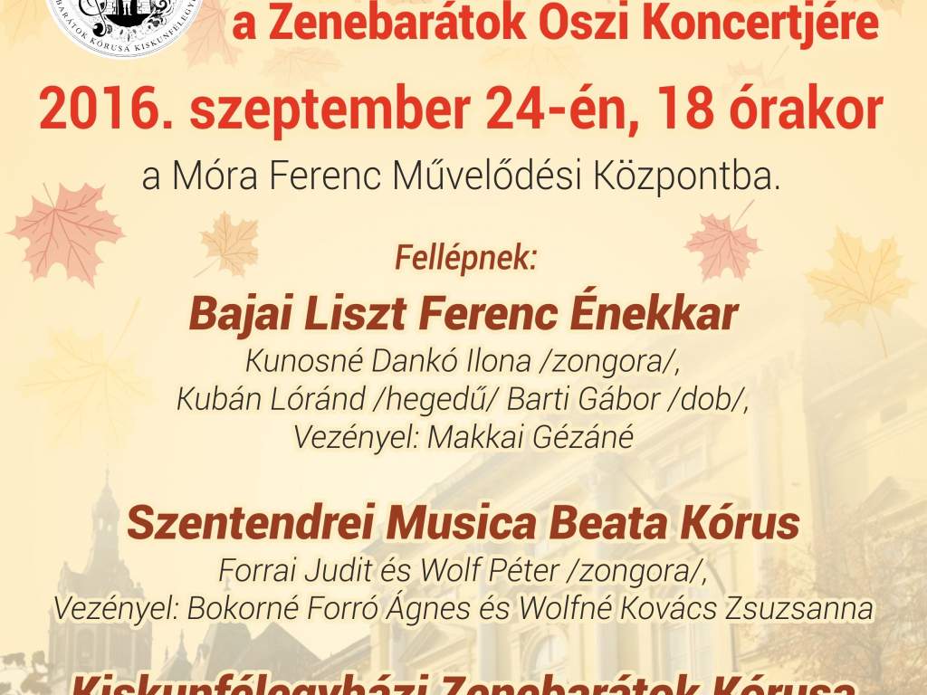 Őszi koncertet adnak a Zenebarátok